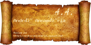 André Annamária névjegykártya